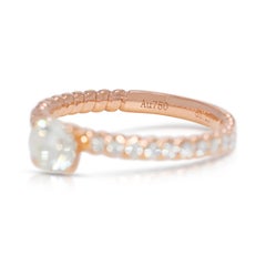 Anello Eleg da 0,41 carati con pavé di diamanti in oro rosa 18 carati - Certificato GIA