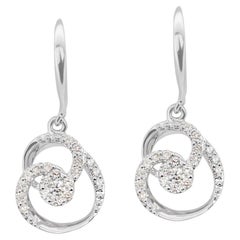 Elegant 0.42ct Drop Diamond Earrings set in Gleaming 18K White Gold
