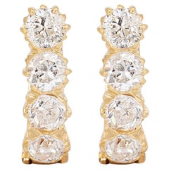 Elegante 0,50 Karat Diamant-Ohrringe aus 22 Karat Gelbgold mit Diamanten
