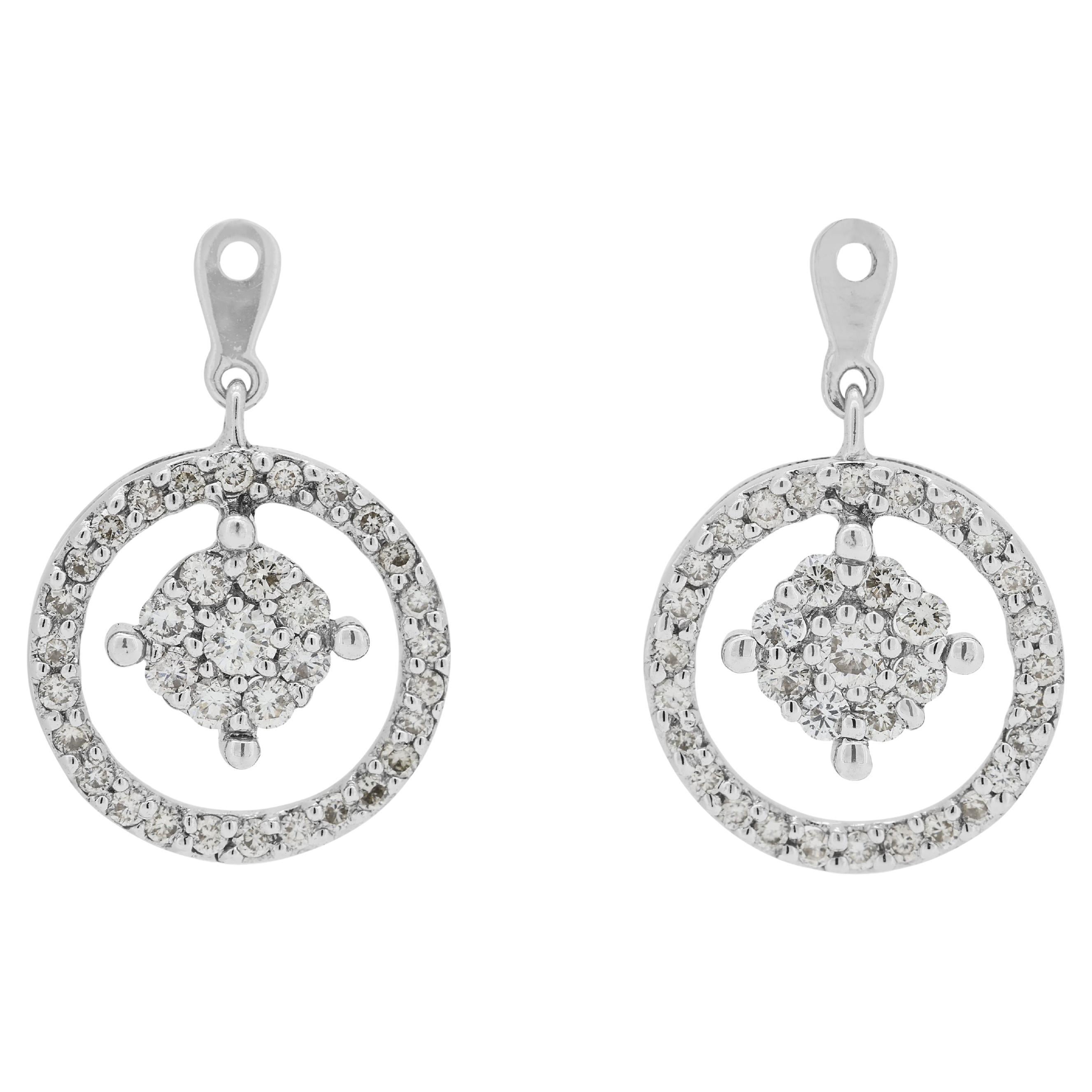 Elegance orecchino con diamante naturale da 0,56 carati in oro bianco 18 carati