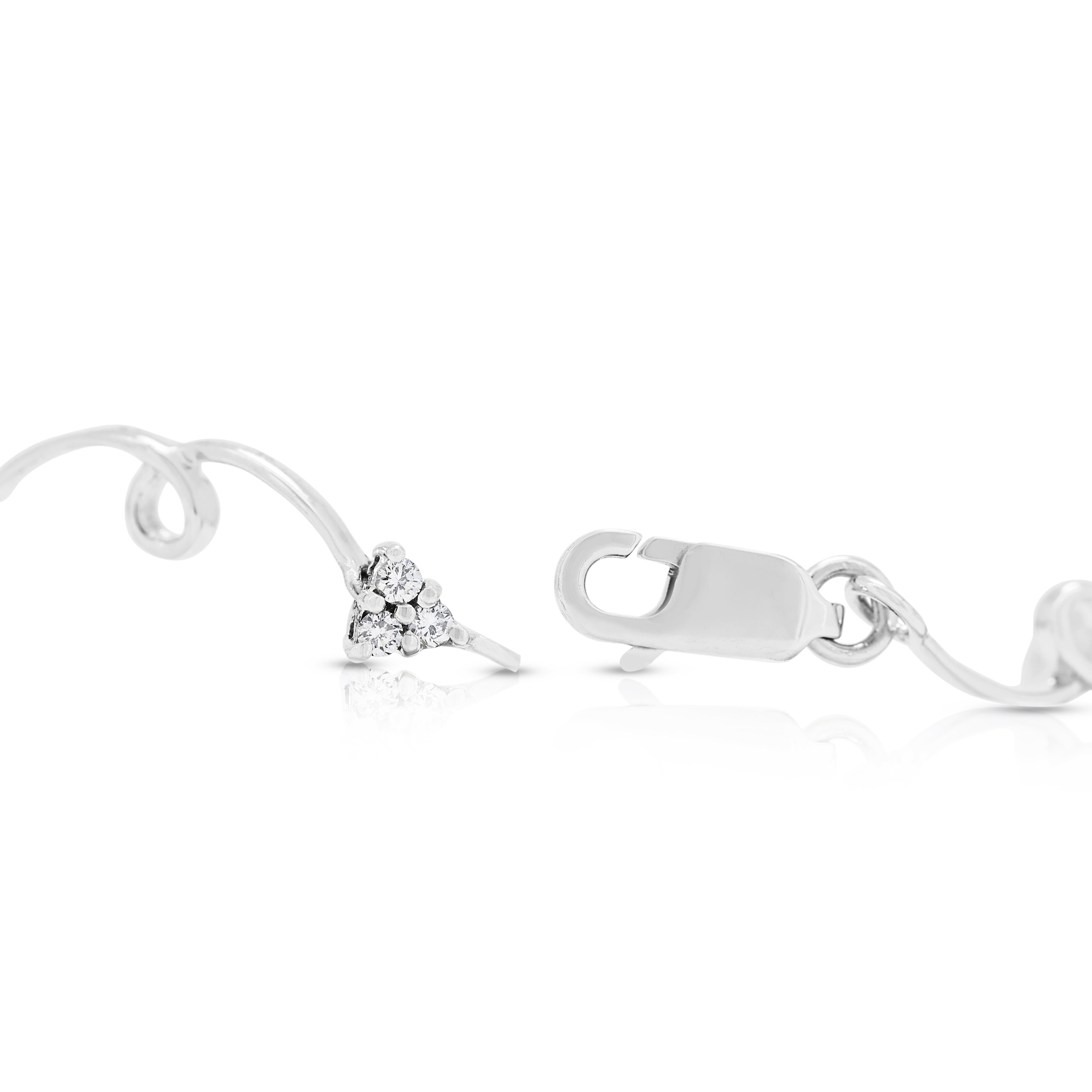 Elegant 0.5ct Natural Diamonds Bracelet in 18K White Gold For Sale 1