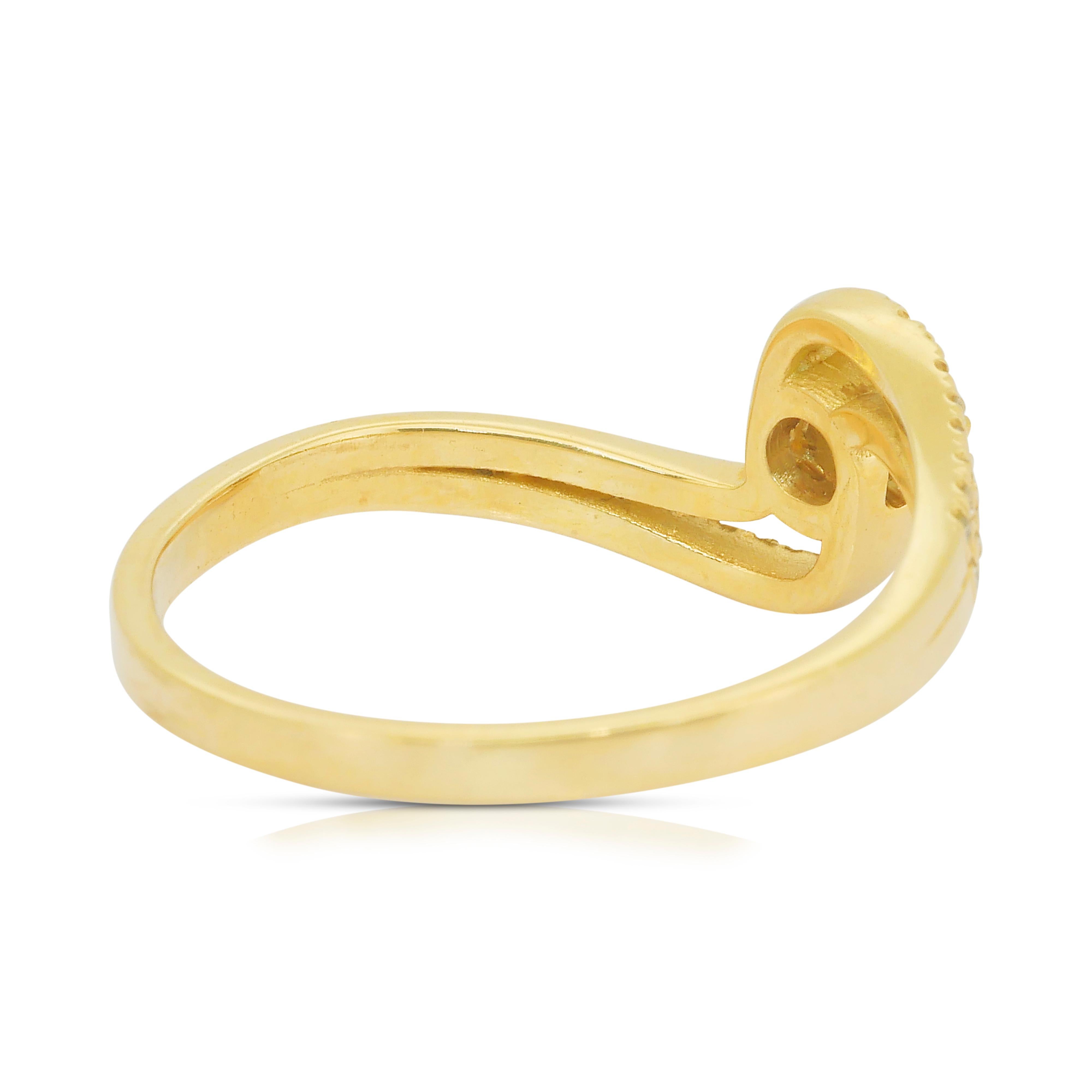 Elegant 0.60ct Diamonds Pave Ring in 14k Yellow Gold - IGI Certified 1