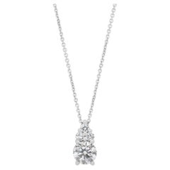Elegant collier avec pendentif en or blanc 18k et diamants de 0,61ct - certifié IGI