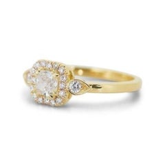 Elegant 0.70ct Cushion Diamond Ring in 18K Yellow Gold