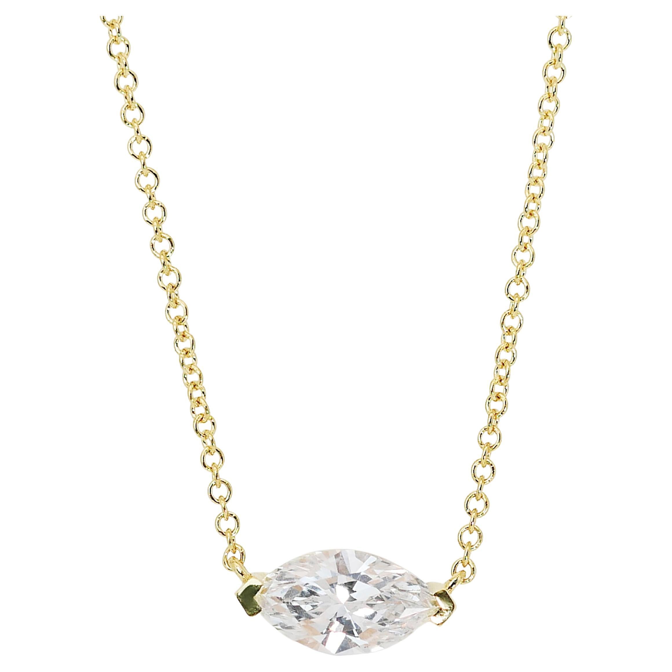 Élégant collier solitaire avec pendentif en diamants de 0,70 carat, certifié GIA