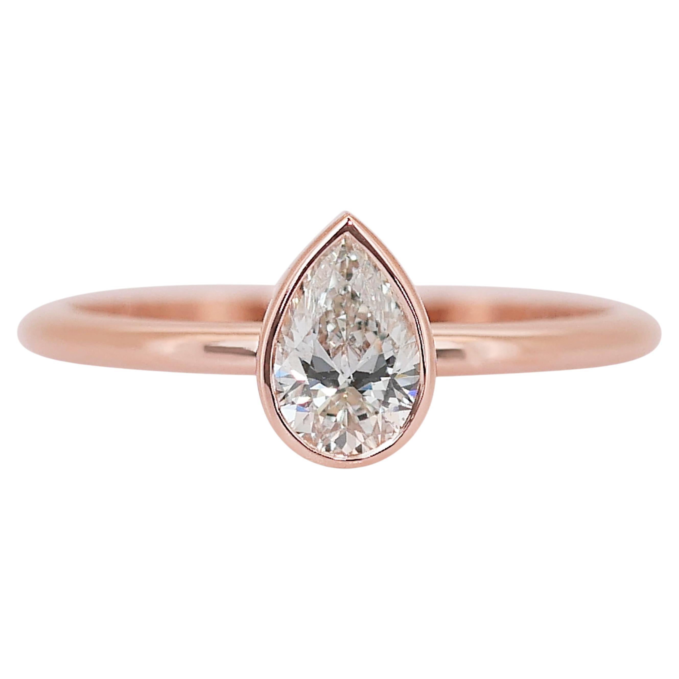 Elegant 0.70ct Double Excellent Ideal Cut Diamond Solitaire Ring