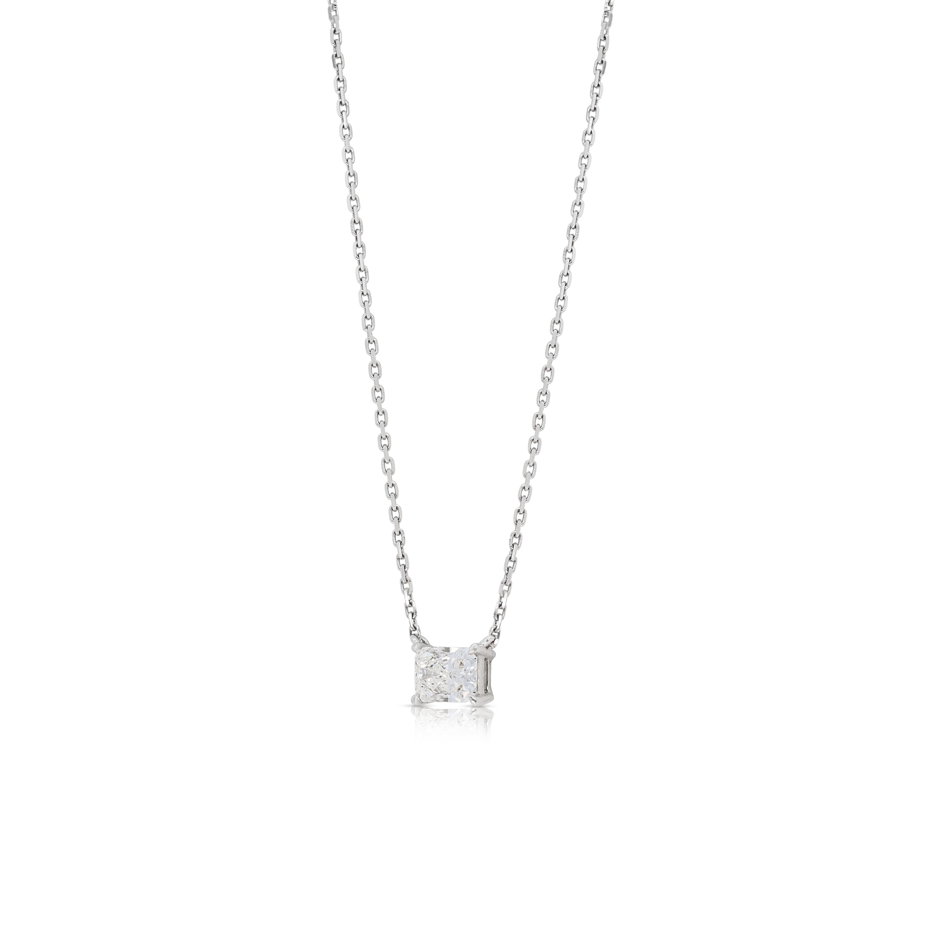 Eleganza: collana di diamanti naturali radianti da 0,72 carati in oro bianco 18 carati In condizioni Nuovo in vendita a רמת גן, IL
