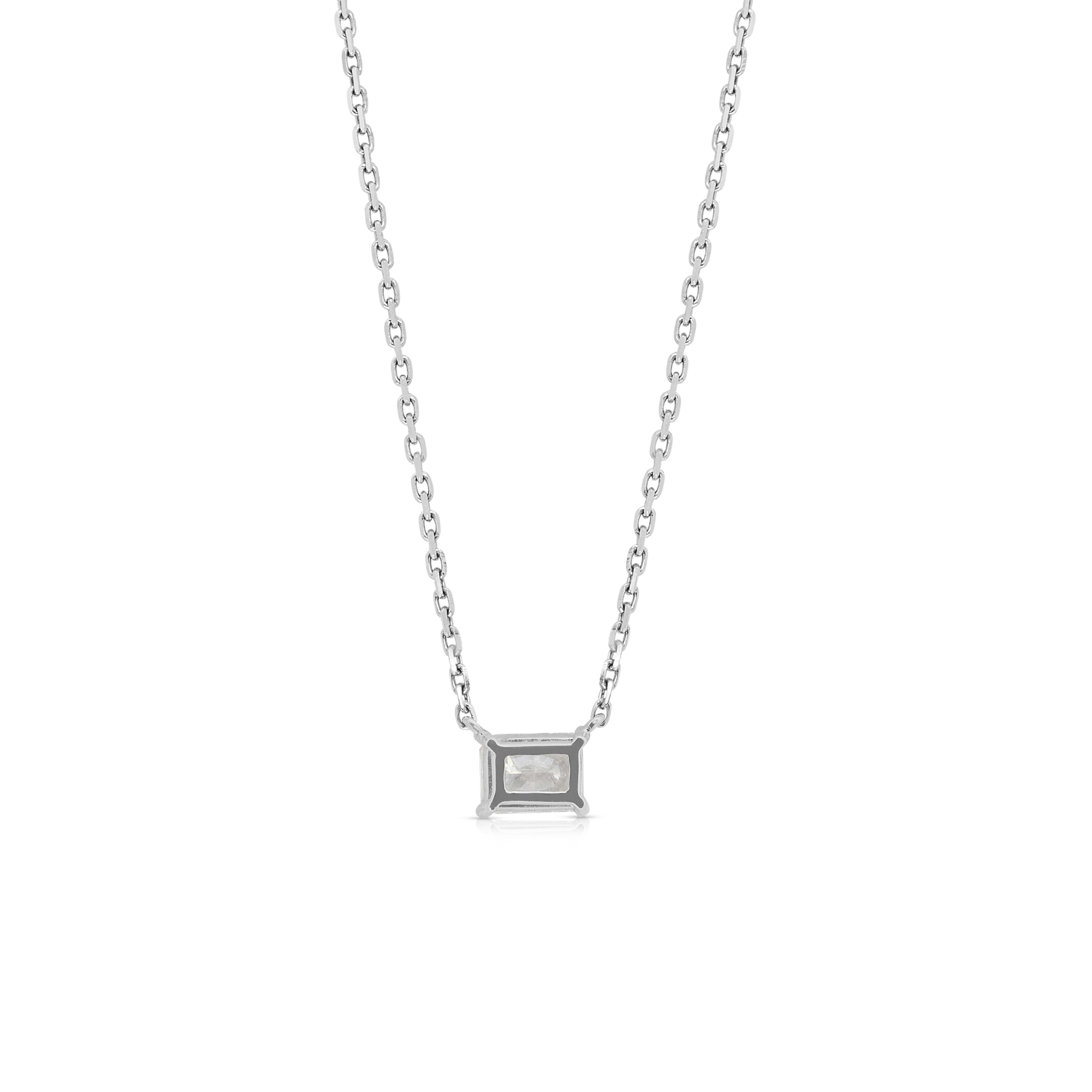 Eleganza: collana di diamanti naturali radianti da 0,72 carati in oro bianco 18 carati in vendita 2