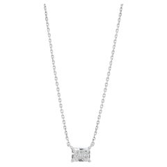 Elegant 0.72ct Radiant Natural Diamond Necklace in 18K White Gold