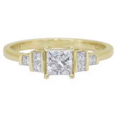 Elegant 0.75ct Natural Diamonds 7-Stone Ring in 18k Yellow Gold - GIA Certified