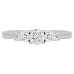 Elegant 0.77ct Triple Excellent Ideal Cut Diamonds 5-Stone Ring