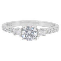Elegant 0.78ct Diamonds Pave Ring in 18k White Gold - IGI Certified