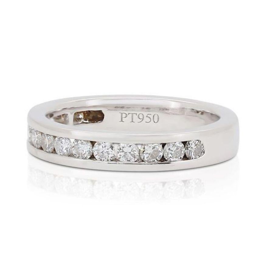 Elegant 0.80ct Half Eternity Ring set in gleaming Platinum For Sale 2