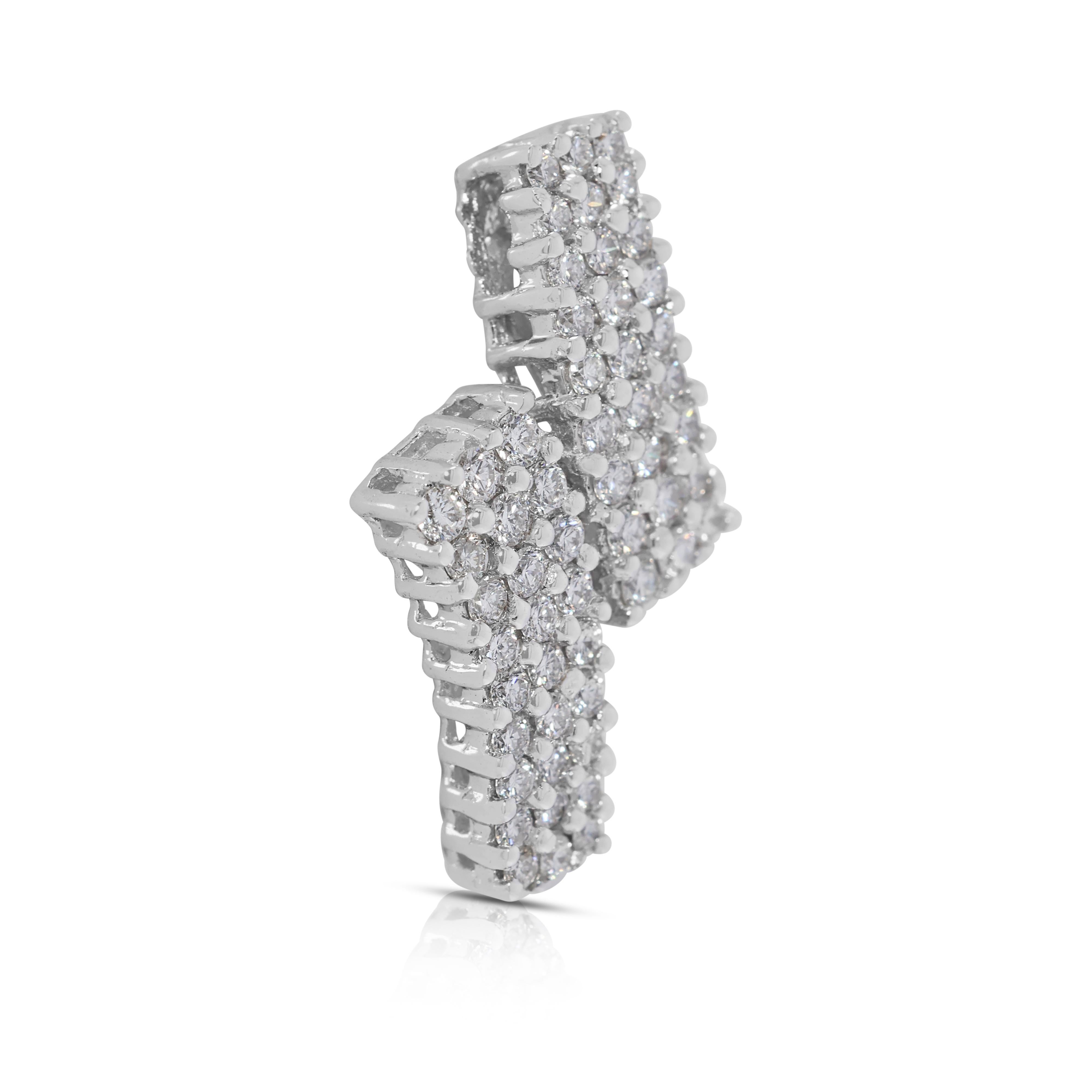 Elegante Colgante de Diamantes Naturales de 0,81ct en Oro Blanco de 18K Corte redondo en venta