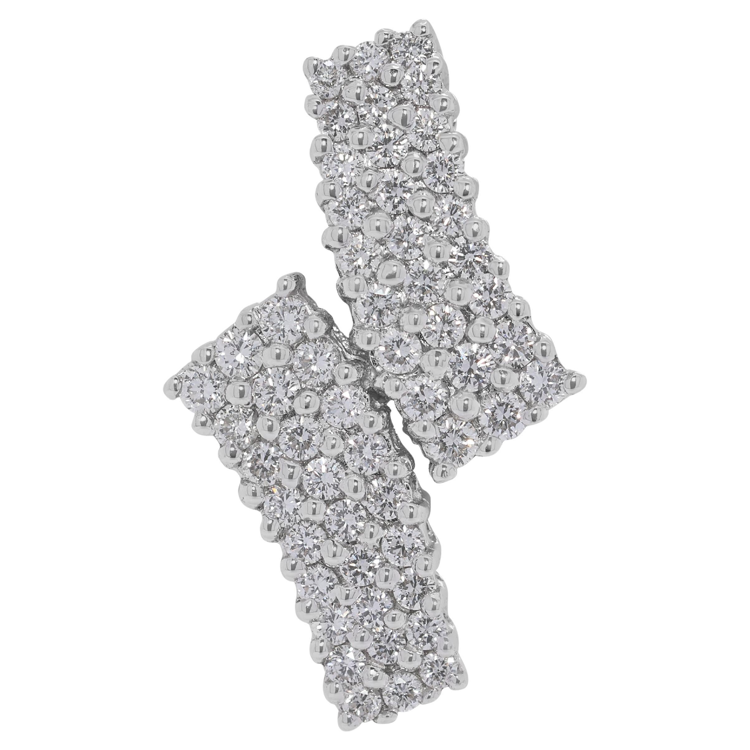 Elegante Colgante de Diamantes Naturales de 0,81ct en Oro Blanco de 18K