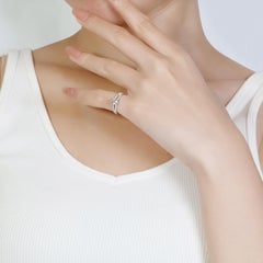 Elegant 0.82 carat Natural Diamond Pave Ring in 18K White Gold