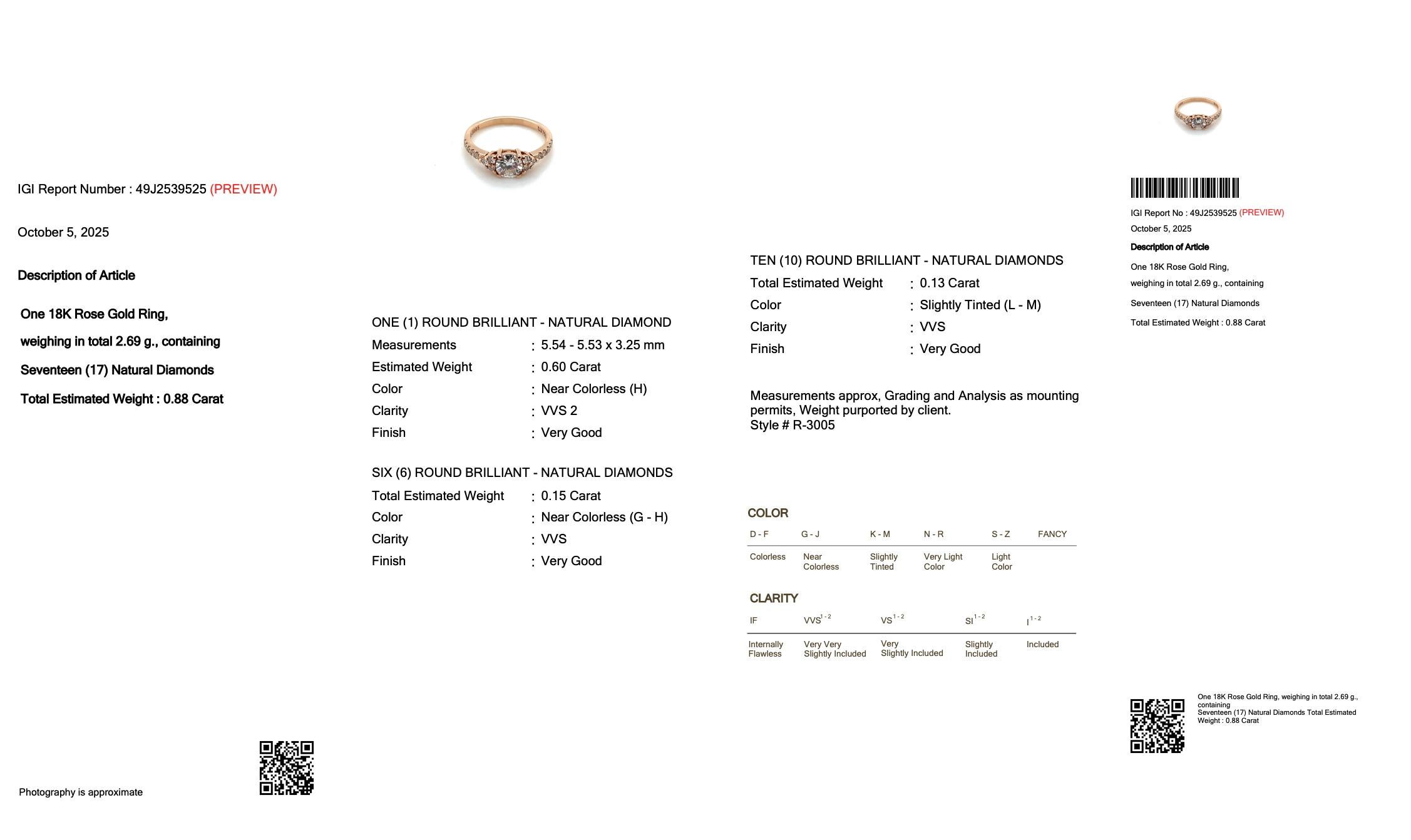 Donna Elegante anello con pavé di diamanti da 0,88 carati in oro rosa 18k - Certificato IGI in vendita