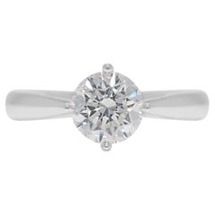 Eleganter Solitärring mit 0,90 Karat Naturdiamanten aus 18 Karat Weißgold