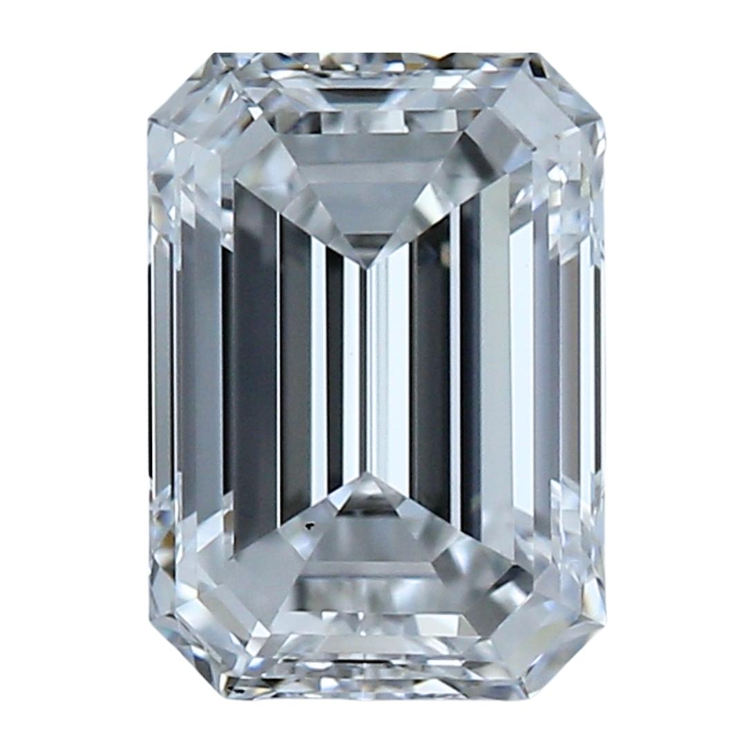 Elegante diamante talla esmeralda ideal de 0,91 ct - Certificado GIA en venta 2