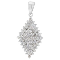 Elegant 1 carat & 25 points Diamond Pendant in 18K White Gold - Pendant Only