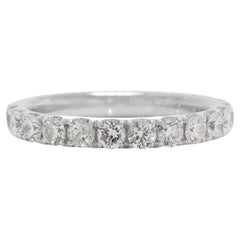 Elegant 1 carat & 8 points Natural Diamond Half Eternity Ring in 18K White Gold