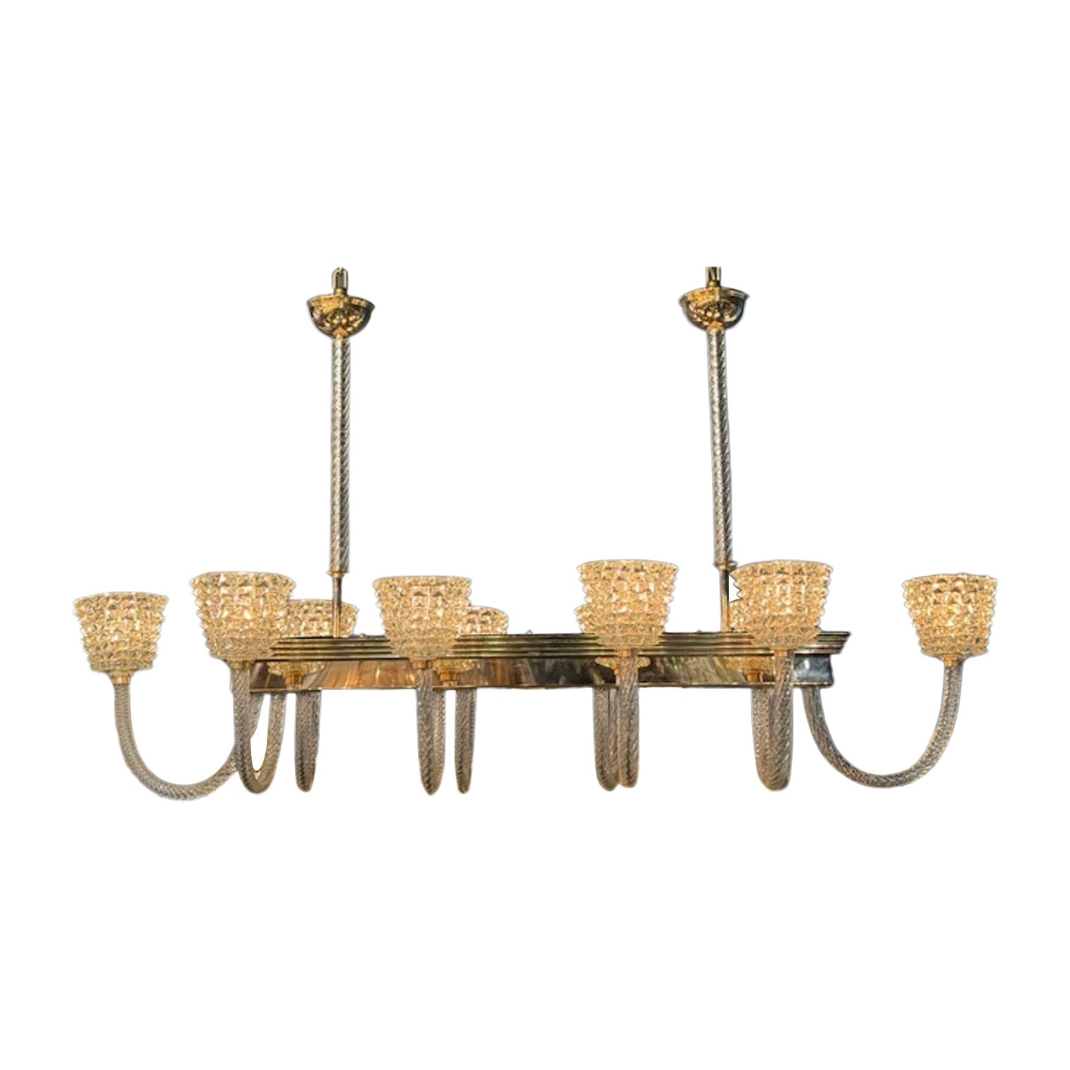 Eleganter 10-armiger "Rostrado" Murano-Glaslüster nach Barovier im Angebot