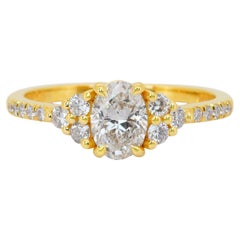 Elegant 1.00ct Diamonds Ring in 18k Yellow Gold - IGI Certified