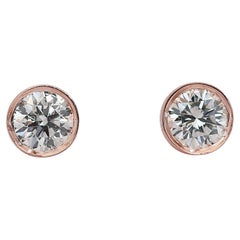 Elegant 1.00ct Triple Excellent Ideal Cut Diamonds Stud Earrings