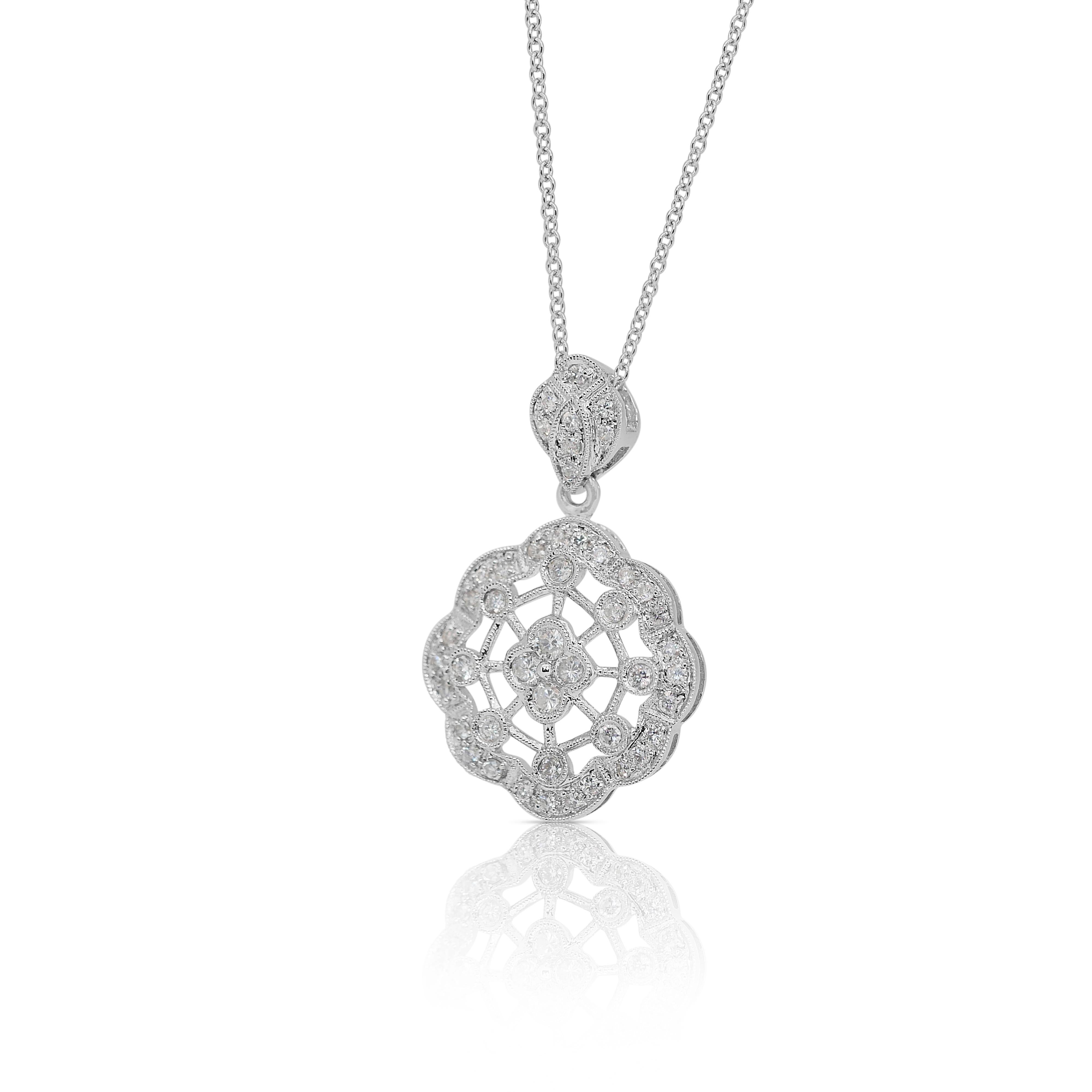 Elegant 1.01ct Diamonds Necklace in 18k White Gold - IGI Certified In New Condition In רמת גן, IL