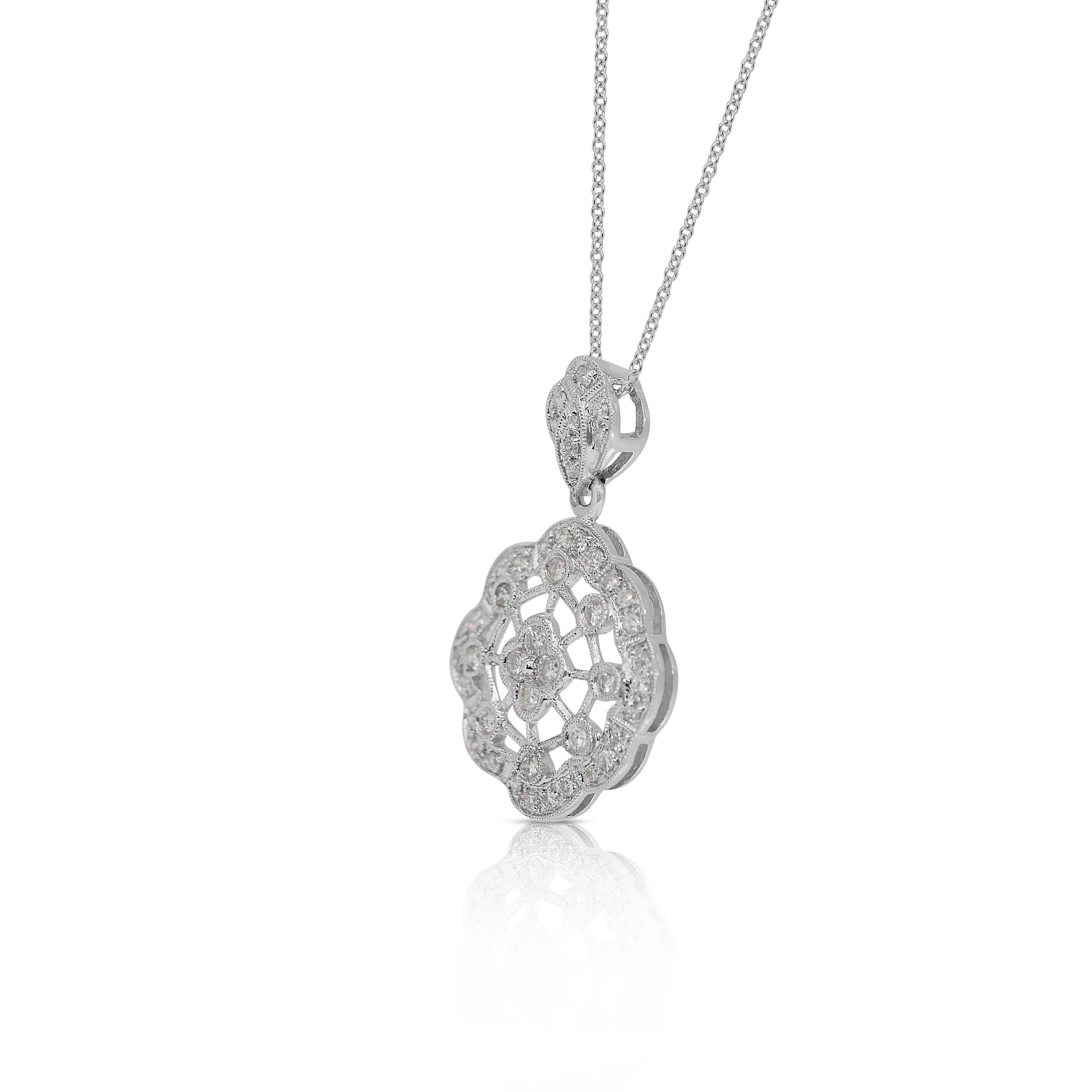 Elegant 1.01ct Diamonds Necklace in 18k White Gold - IGI Certified 1