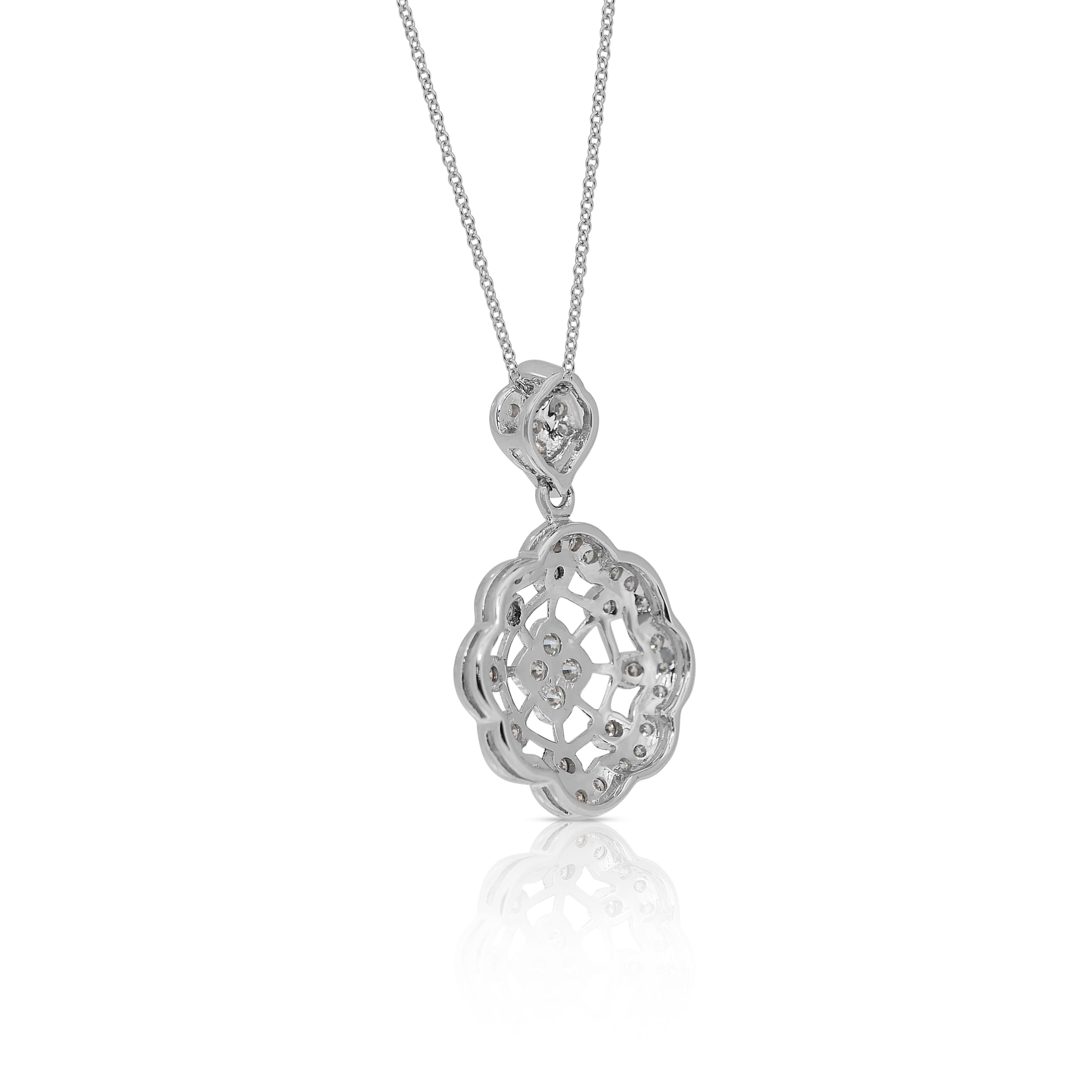 Elegant 1.01ct Diamonds Necklace in 18k White Gold - IGI Certified 2