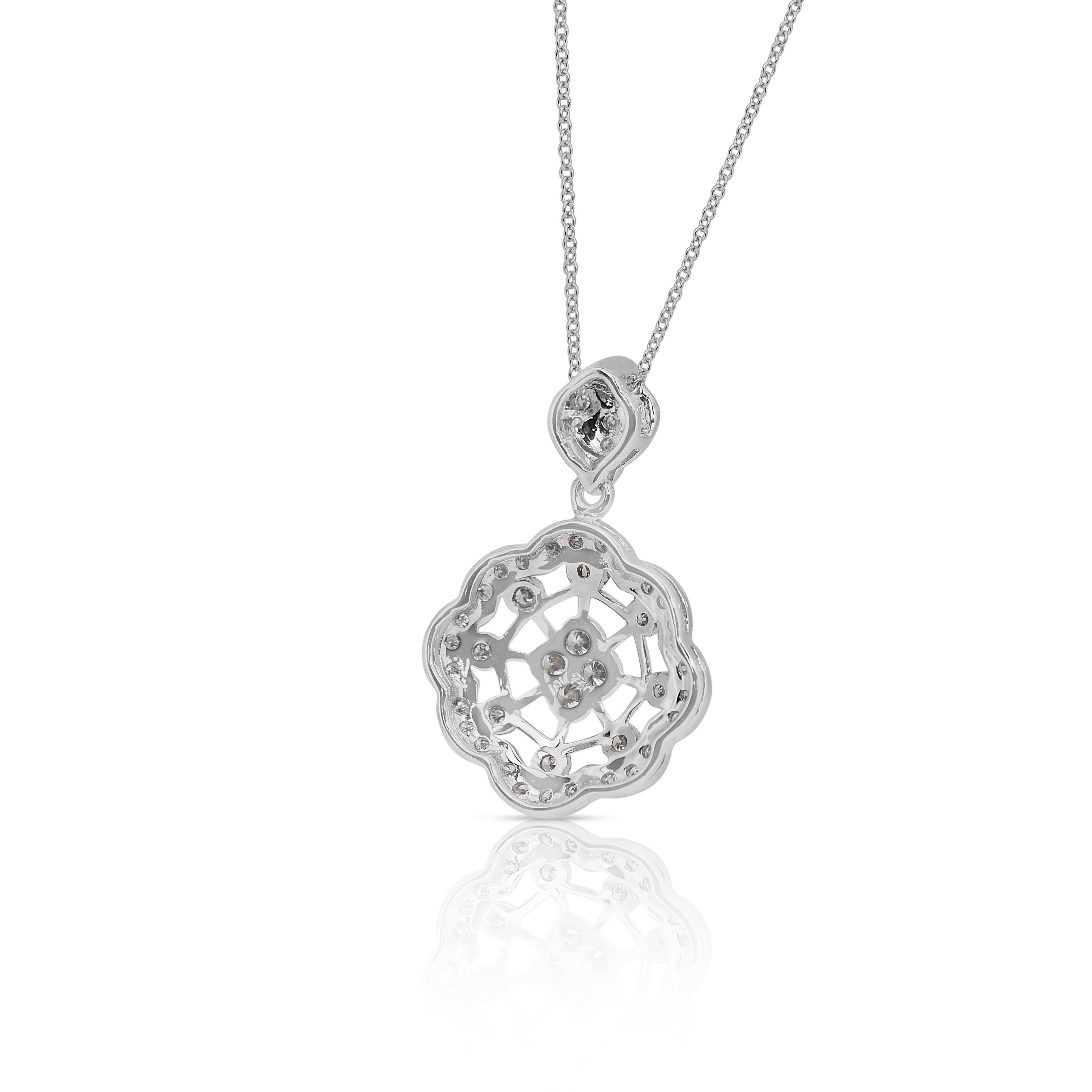 Elegant 1.01ct Diamonds Necklace in 18k White Gold - IGI Certified 3