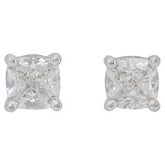 Elegant 1.01ct Diamonds Stud Earrings in 18k White Gold - GCI Certified