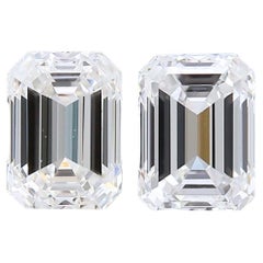 Elegant 1.01ct Ideal Cut Emerald Cut Pair of Diamonds - GIA Certified