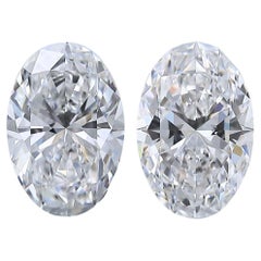 Elegant 1.01ct Ideal Cut Pair of Oval-Shaped Diamonds - GIA Certified