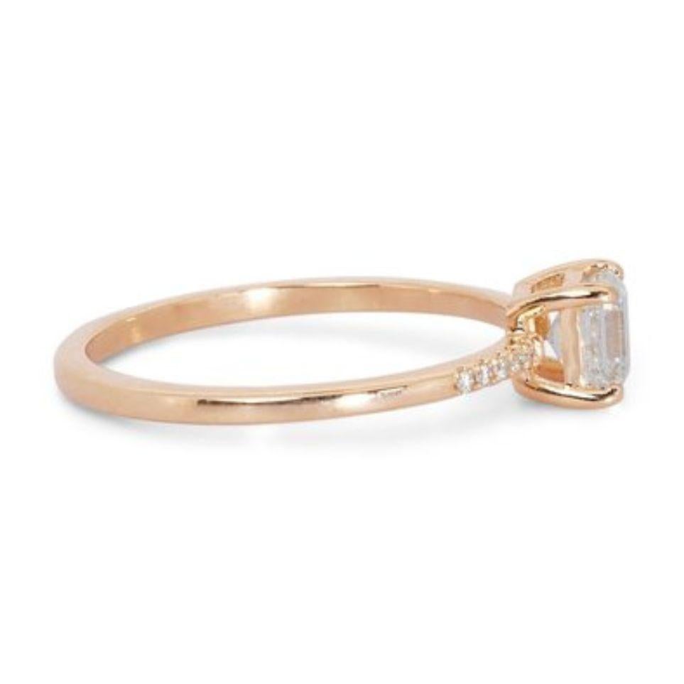 Women's Elegant 1.02 Carat Asscher Diamond Ring For Sale