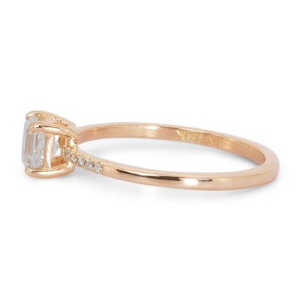 Elegant 1.02 Carat Asscher Diamond Ring For Sale 1