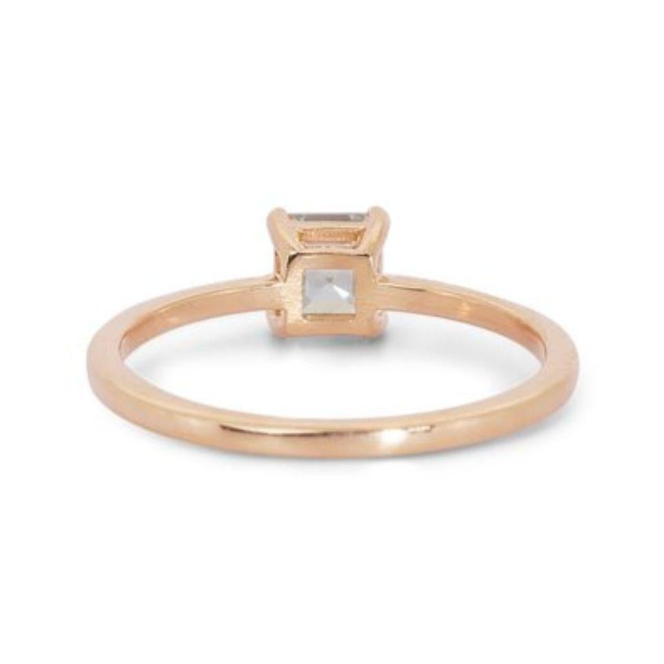 Elegant 1.02 Carat Asscher Diamond Ring For Sale 2