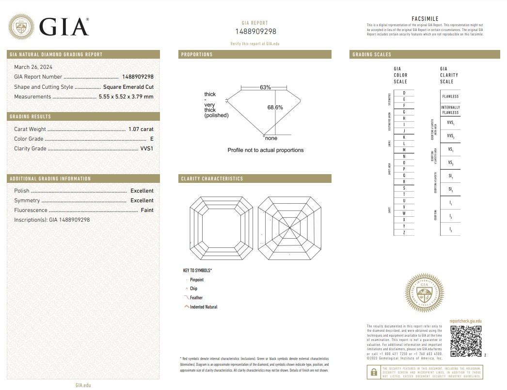 Donna Eleganza: doppio anello eccellente con diamante taglio ideale da 1.07 ct. in vendita
