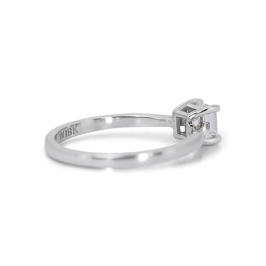 Eleganza: doppio anello eccellente con diamante taglio ideale da 1.07 ct. in vendita 2