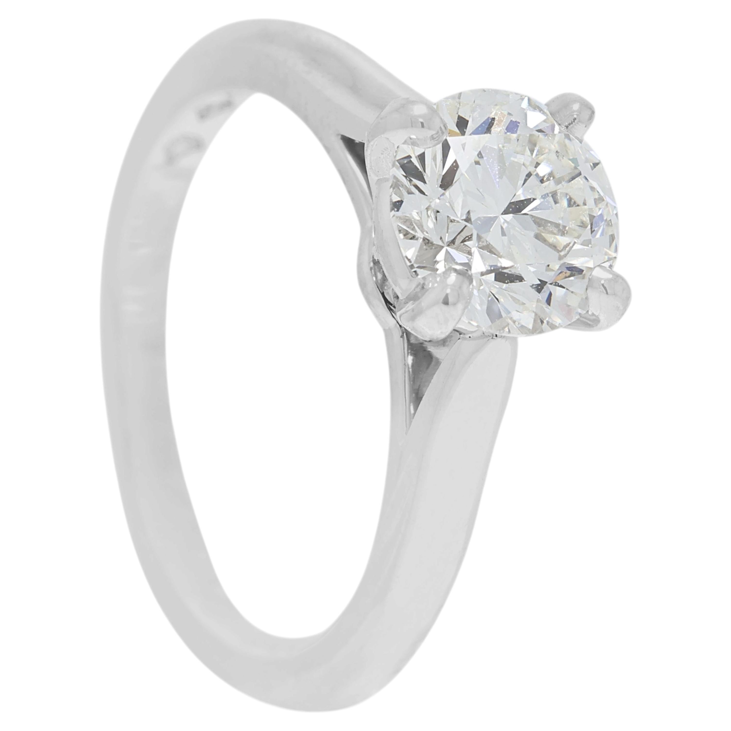Elegant 1.07ct Natural Diamond Solitaire Ring in Platinum - GIA Certified For Sale