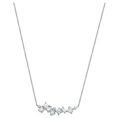 Elegant 1.08ct F-G, SI Fancy Diamond Necklace in 14k White Gold