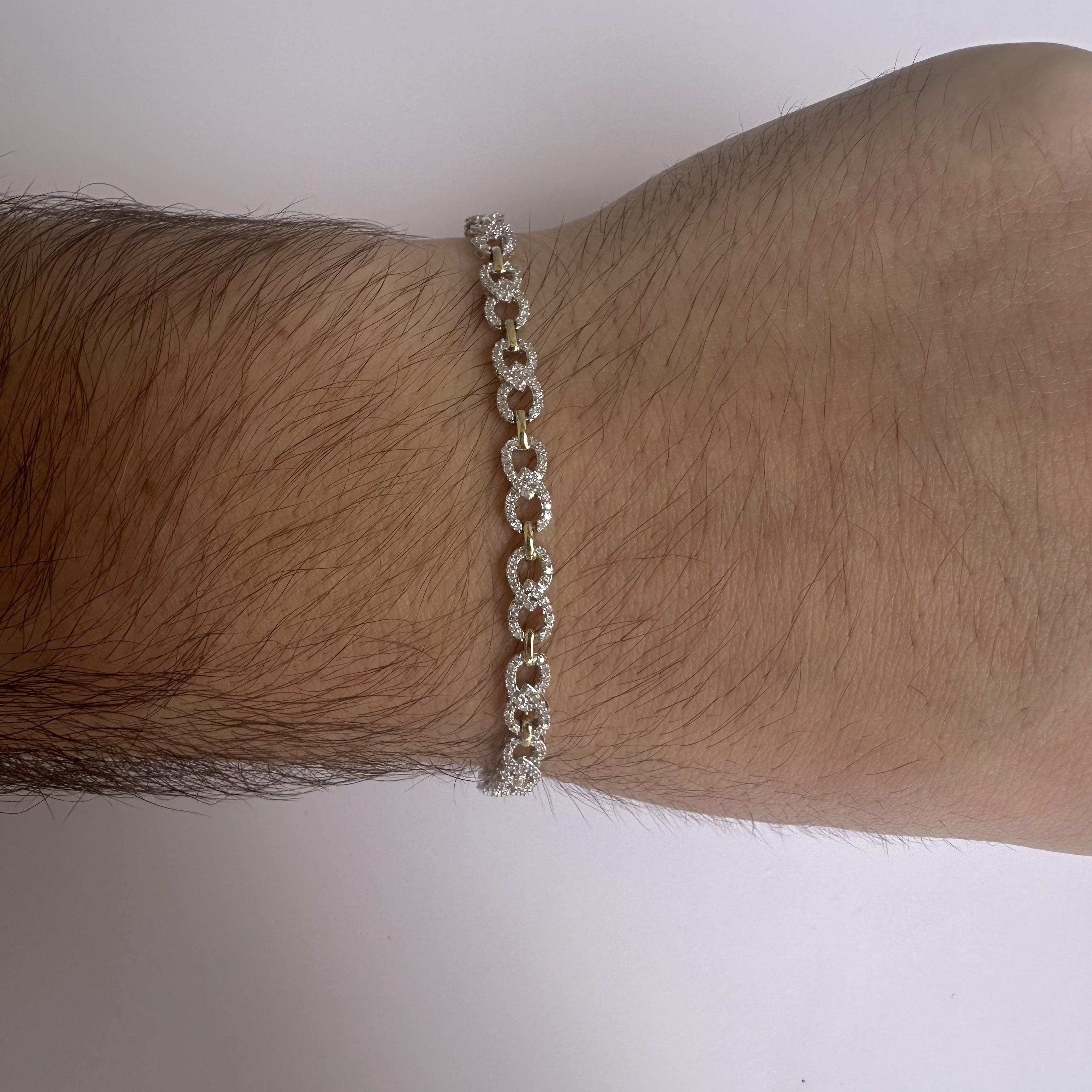 Elegant 10kt Gold Natural Diamond Infinity Link Bracelet - 1ctw, 7.5