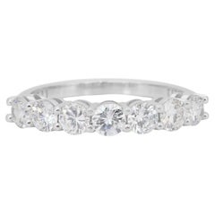 Elegante anello con diamanti da 1,10 carati e mezza eternità in oro bianco 18 carati - certificato IGI