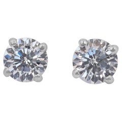Elegante 1,10 Karat Diamanten-Ohrstecker aus 14k Weißgold - IGI-zertifiziert