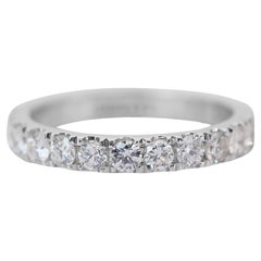 Elegant 1.12ct Diamonds Half Eternity Ring in  14k White Gold - IGI Certified