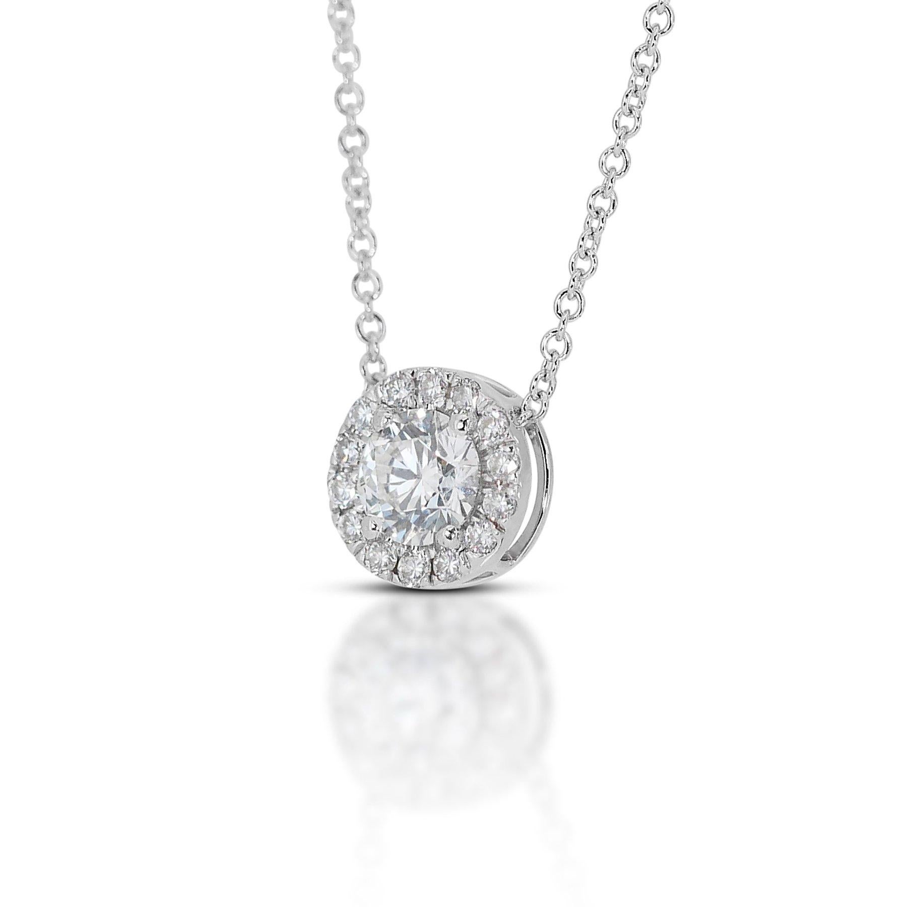Elegant 1.15ct Triple Excellent Ideal Cut Diamond Necklace with Pendant For Sale 1