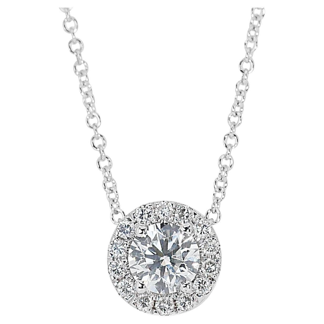 Elegant 1.15ct Triple Excellent Ideal Cut Diamond Necklace with Pendant