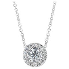 Elegant 1.15ct Triple Excellent Ideal Cut Diamond Necklace with Pendant