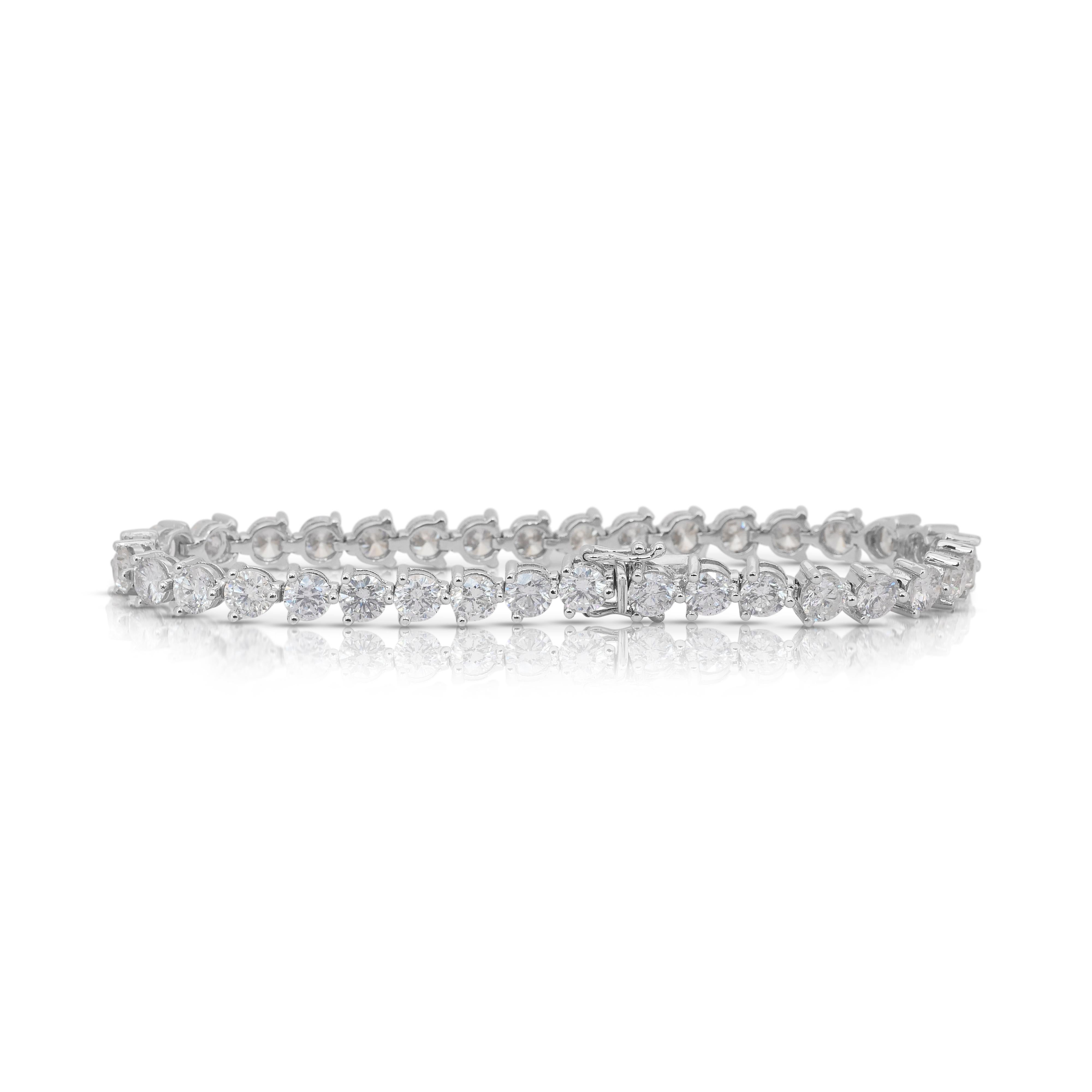 Elegance Bracciale Tennis con diamanti naturali da 11,60 carati in oro bianco 18 carati In condizioni Nuovo in vendita a רמת גן, IL